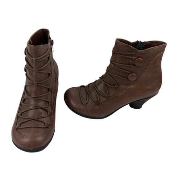 *Miz Mooz Clover Bootie Womens Size 37 Vegan Leather Granny Victorian Boho Retro - Picture 4 of 15